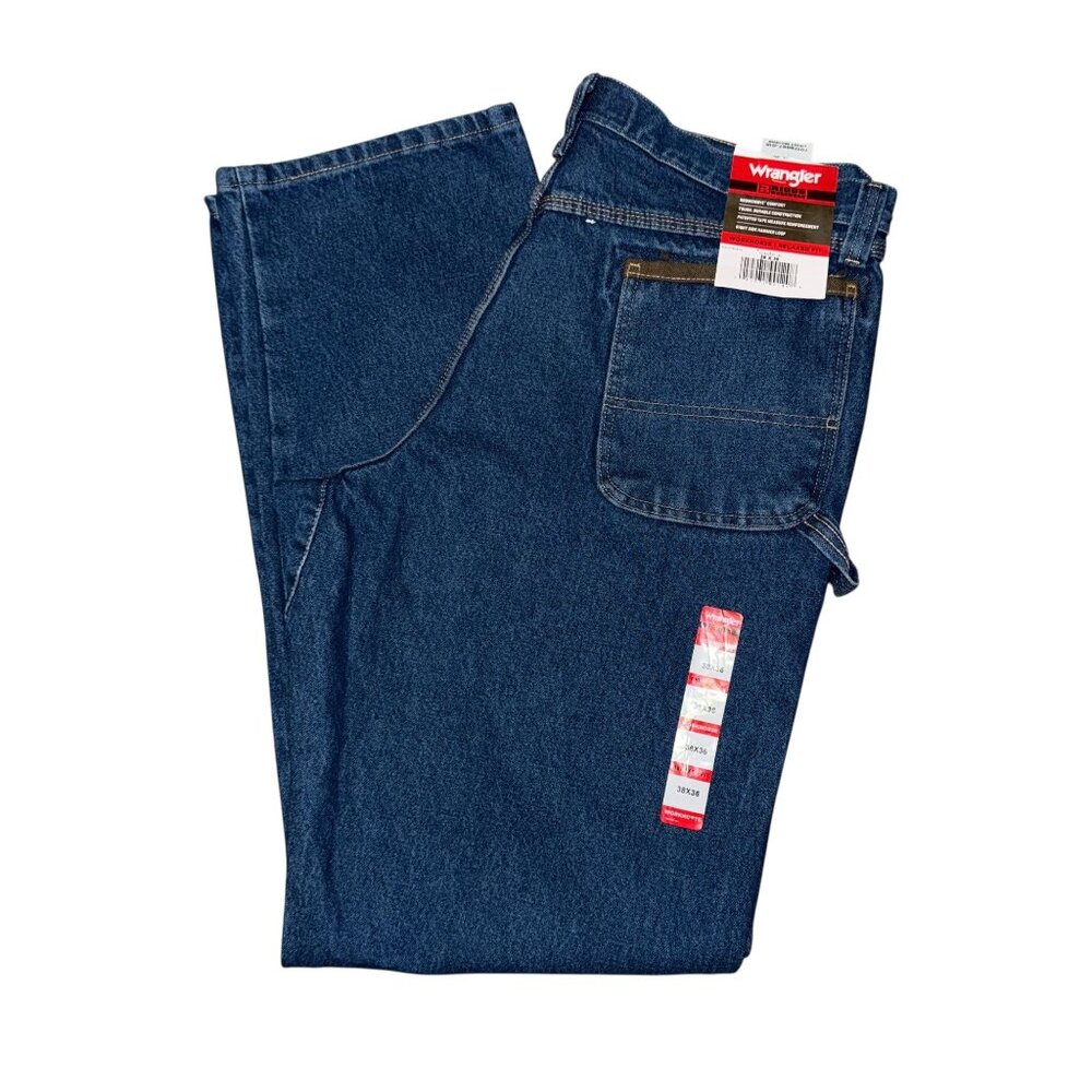 NWT Wrangler Riggs Workwear Mens Jeans 38 36 Medium Wash Workhorse Relaxed Fit